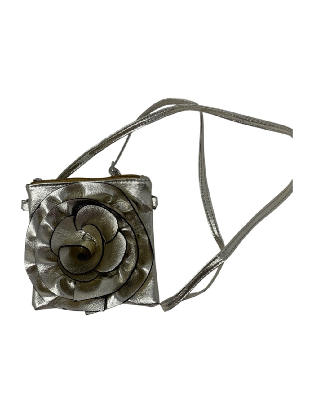 Metallic Gold Floral Crossbody Bag